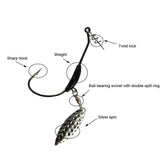 Weighted hook with twist lock in silver color, 5.5g (0.19oz) for soft swim baits
